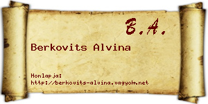Berkovits Alvina névjegykártya